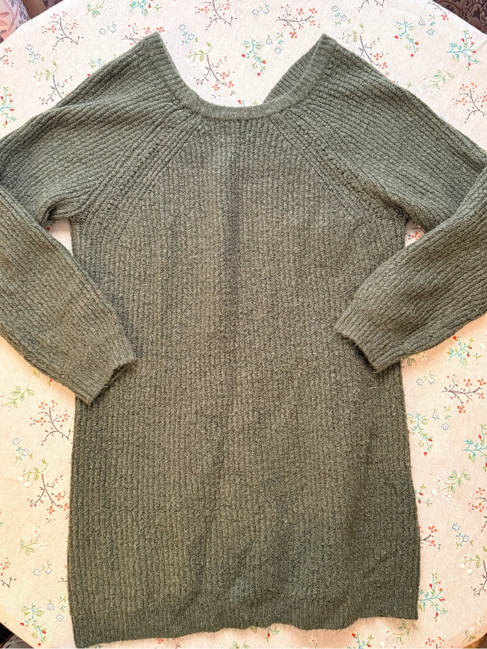 Blue Rain Olive Ribbed Crew Neck Sweater